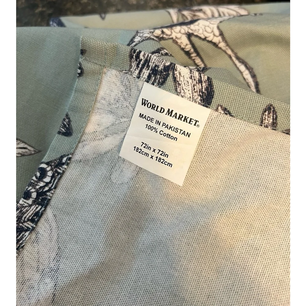 World Market Peacock and Botanical Shower Curtain 72x72